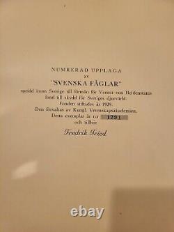 Portrait signé à la main du lauréat du prix Nobel Verner von Heidenstam tiré de Svenska fåglar 1929