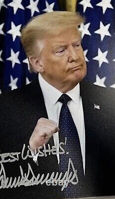 Président Donald J. Trump 11 X 14 Photo Autographiée À La Main Avec COA