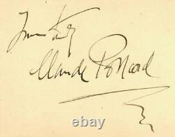 Procureur général du Texas Claude Pollard Page d'album signée à la main
