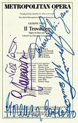 Programme Trovatore Signé à la Main (X5) JG Autographs COA