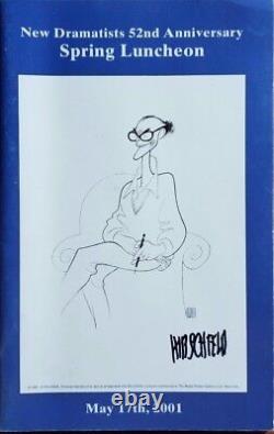 Programme signé à la main du caricaturiste renommé Al Hirschfeld JG Autographs COA