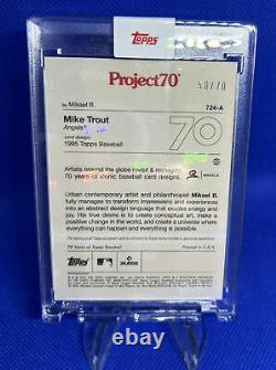 Projet Topps 70 #724 Mike Trout Par Mikael B Sur Carte Auto #50/70 En Hand Hot