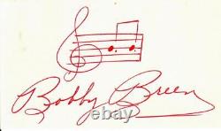 RARE! Arc-en-ciel sur la rivière Bobby Breen Carte 3X5 signée à la main JG Autographs COA