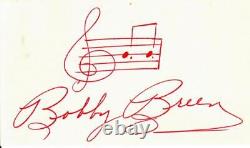 RARE! Arc-en-ciel sur la rivière Bobby Breen Carte signée à la main 3X5 JG Autographs COA
