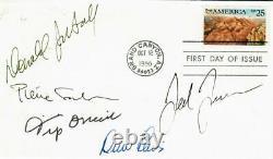 RARE! Célébrités de l'époque Kennedy signées à la main (X5) FDC datées de 1964 JG Autographs COA