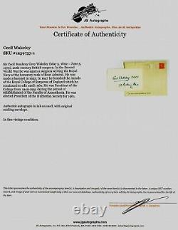 RARE! Chirurgien britannique Cecil Wakeley carte 3X5 signée à la main JG Autographs COA