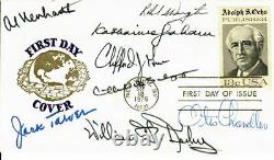 RARE ! Éditeurs de journaux FDC de 1976 signés à la main (X9) JG Autographes COA