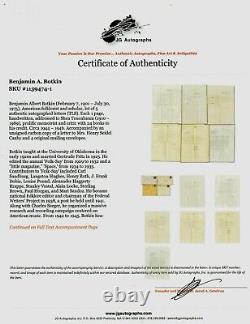 RARE! Folkloriste Benjamin Botkin main signé TLS daté 1946 JG Autographs COA