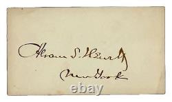 RARE ! Père du métro de New York Abram Hewitt carte signée à la main 2X3.5 COA