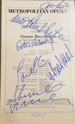 RARE! Programme signé à la main de Simon Boccanegra (X6) JG Autographs COA