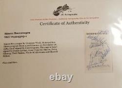 RARE! Programme signé à la main de Simon Boccanegra (X6) JG Autographs COA