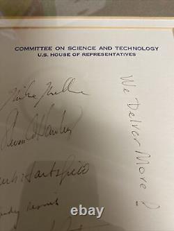 RARE STS-41-D Signé à la main par Judy Resnick et l'équipage sur du papier à en-tête de la Chambre des représentants des États-Unis