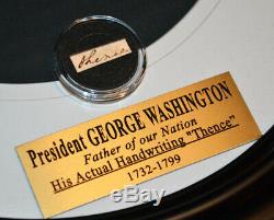 Rare George Washington Signé Autograph Dans Son Cadre Main Là, Uacc, Coa