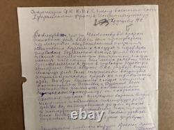 Rare lettre signée à la main de Shamov, médecin général, à Nikita Khrouchtchev 1944