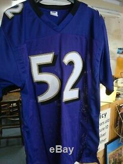 Ray Lewis Signée Autographiée Ravens Baltimore Autographiée Violet XL Jersey Jsa Coa