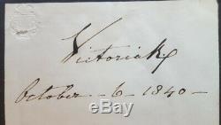 Reine Victoria Signée À La Main Autograph Remarque Lettre Document Assassinat 1840