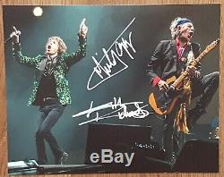 Rolling Stones Mick Jagger, Keith Richards Signée À La Main Photo Autographiée Coa