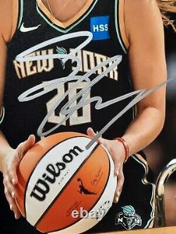 Sabrina Ionescu Argent Encre Auto Autographe 8x10 Signé à la Main Avec COA Liberty