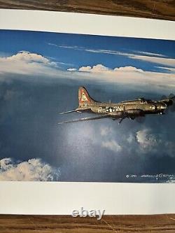 Seul Plus Jamais William S Phillips Impression Signée à la Main 617/850 B-17 WWII 14 x 36