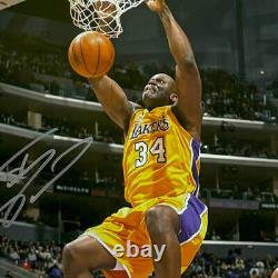 Shaquille O'Neal signé à la main et encadré Los Angeles Lakers 16x20 photo de basketball