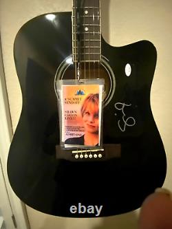 Shawn Colvin Main Jsa Cert Autographe Signé À La Main Acous/elec Noir Brillant