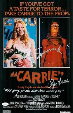 Sissy Spacek Piper Laurie Signé À La Main 11x17 Carrie Authentic Autograph Jsa Coa