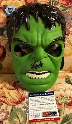 Stan Lee Signé À La Main Masque Hulk Incroyable Autographié Avec Excelsior & Psa Coa
