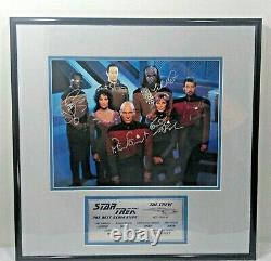 Star Trek The Next Generation Tng Cast Hand Signé Photo 118/2500 Coa Nouveau