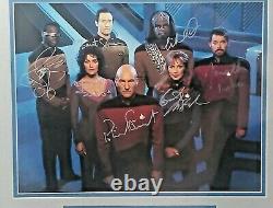 Star Trek The Next Generation Tng Cast Hand Signé Photo 118/2500 Coa Nouveau