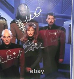 Star Trek The Next Generation Tng Cast Hand Signé Photo 118/2500 Coa Nouveau