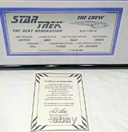 Star Trek The Next Generation Tng Cast Hand Signé Photo 118/2500 Coa Nouveau