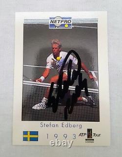 Stefan Edberg 1993 Netpro Carte De Tennis Autographiée Très Rare Collectable