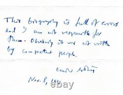 TRÈS RARE Poète CZESLAW MILOSZ Note Manuscrite Signée 8,5X11 Autographe avec COA