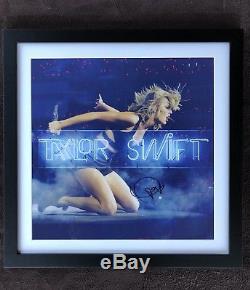 Taylor Swift 1989 Live Neon Lithograph Encadrée Et Signée À La Main 22x22 Autographiée