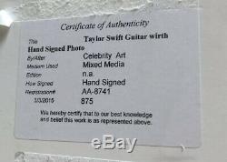 Taylor Swift Guitare Photo Signée À La Main Cadres Autographié Grande Rare Collect