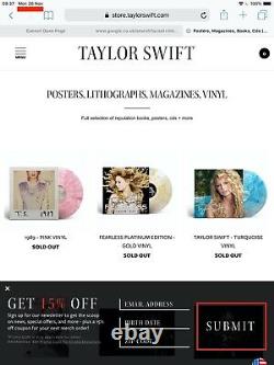 Taylor Swift Hand Signé Fearless Platinum Edition Vinyl Autograph 2x Gold Rsd