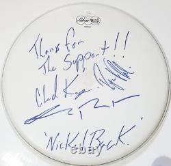 Tête de tambour SIGNÉE À LA MAIN par Nickelback 14 JSA LOA Autographiée par Chad Kroeger +3