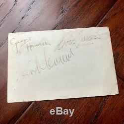 The Beatles Jsa Loa Signée À La Main Carte Autographe John Lennon George Harrison