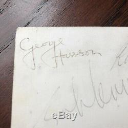 The Beatles Jsa Loa Signée À La Main Carte Autographe John Lennon George Harrison
