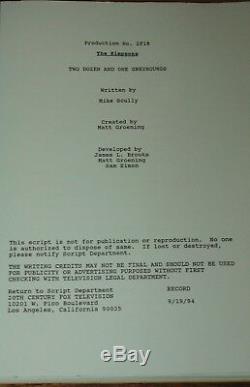 The Simpsons Autographié Signée À La Main Production Originale Script Uk Uaac Concessionnaire