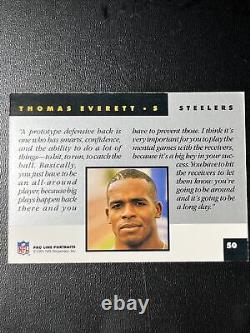Thomas Everett a signé à la main l'autographe des Pittsburgh Steelers Pro Line 1991