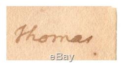 Thomas Jefferson Autograph Document Signé Avec Près De 100 Mots Dans Sa Main