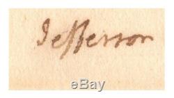 Thomas Jefferson Autograph Document Signé Avec Près De 100 Mots Dans Sa Main
