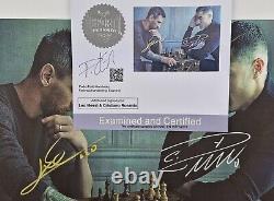 Toile signée à la main de Messi et Cristiano Ronaldo NON ENCADRÉE avec certificat d'authenticité