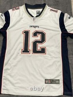 Tom Brady Signé À La Main NFL White Nike Patriots Jersey Avec Coa