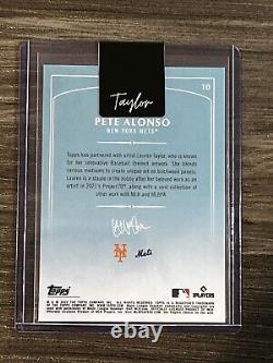 Topps X Lauren Taylor A Signé Pete Alonso Artiste Carte Auto #10 En Main