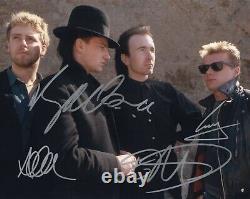 U2 Bono The Edge Clayton Mullen Original Autographs Signé 8 X 10 Avec Coa