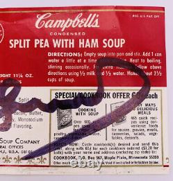 Vintage Andy Warhol Signé Autographié Cambell’s Soup Label
