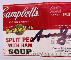 Vintage Andy Warhol Signé Autographié Cambell’s Soup Label