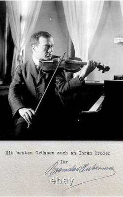 Violoniste BRONISLAW HUBERMAN Signature MANUSCRITE + PHOTO + MAT Violon JUIF Violoniste BRONISLAW HUBERMAN Signature MANUSCRITE + PHOTO + MAT Violon JUIF